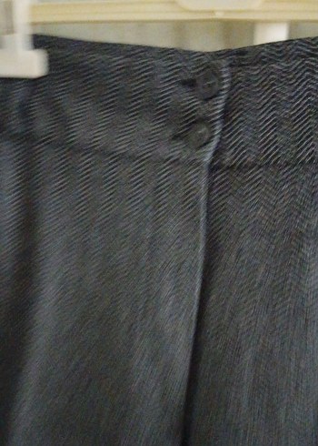 Gri Midi Denim Kadın Kumaş Pantolon - Görsel 8