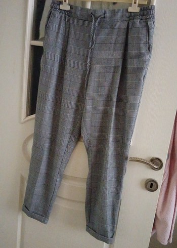 Gri Kemerli Rahat Kesim Kadın Keten Pantolon - Görsel 5