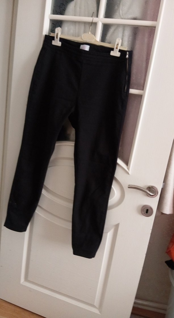 Siyah Fermuarlı Kadın Kumaş Pantolon - Görsel 3