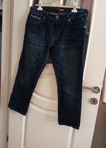 Erkek Lacivert Kemerli Regular Fit Jean - Görsel 4