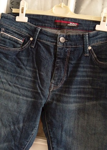 Erkek Lacivert Kemerli Regular Fit Jean - Görsel 6