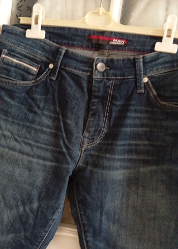 Erkek Lacivert Kemerli Regular Fit Jean - Görsel 5