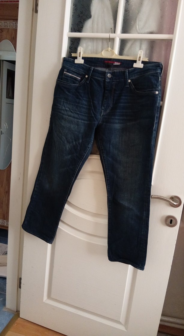 Erkek Lacivert Kemerli Regular Fit Jean - Görsel 2