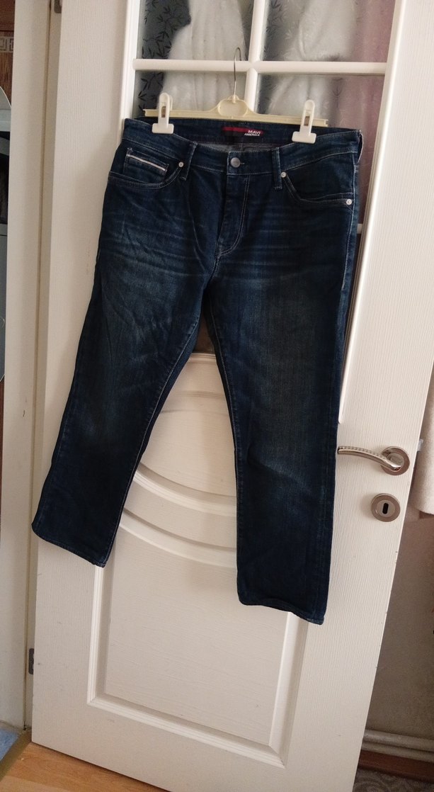 Erkek Lacivert Kemerli Regular Fit Jean - Görsel 4