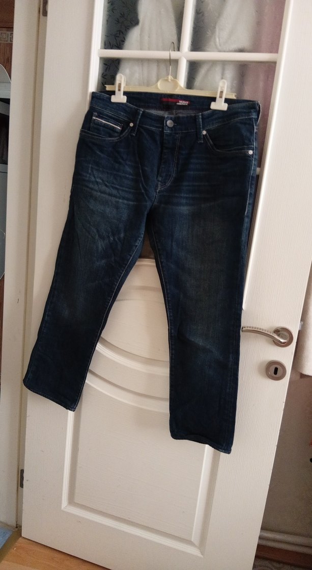 Erkek Lacivert Kemerli Regular Fit Jean - Görsel 3