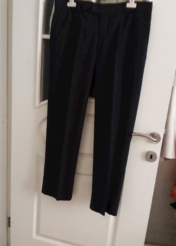 Kemer Detaylı Siyah erkek Kumaş Pantolon - Görsel 3