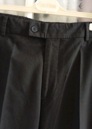 Kemer Detaylı Siyah erkek Kumaş Pantolon - Görsel 5