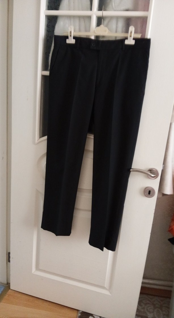 Kemer Detaylı Siyah erkek Kumaş Pantolon - Görsel 3