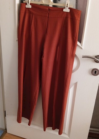 Kadın Kahverengi Pilili Midi Kumaş Pantolon - Görsel 11