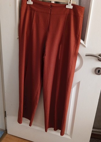 Kadın Kahverengi Pilili Midi Kumaş Pantolon - Görsel 10