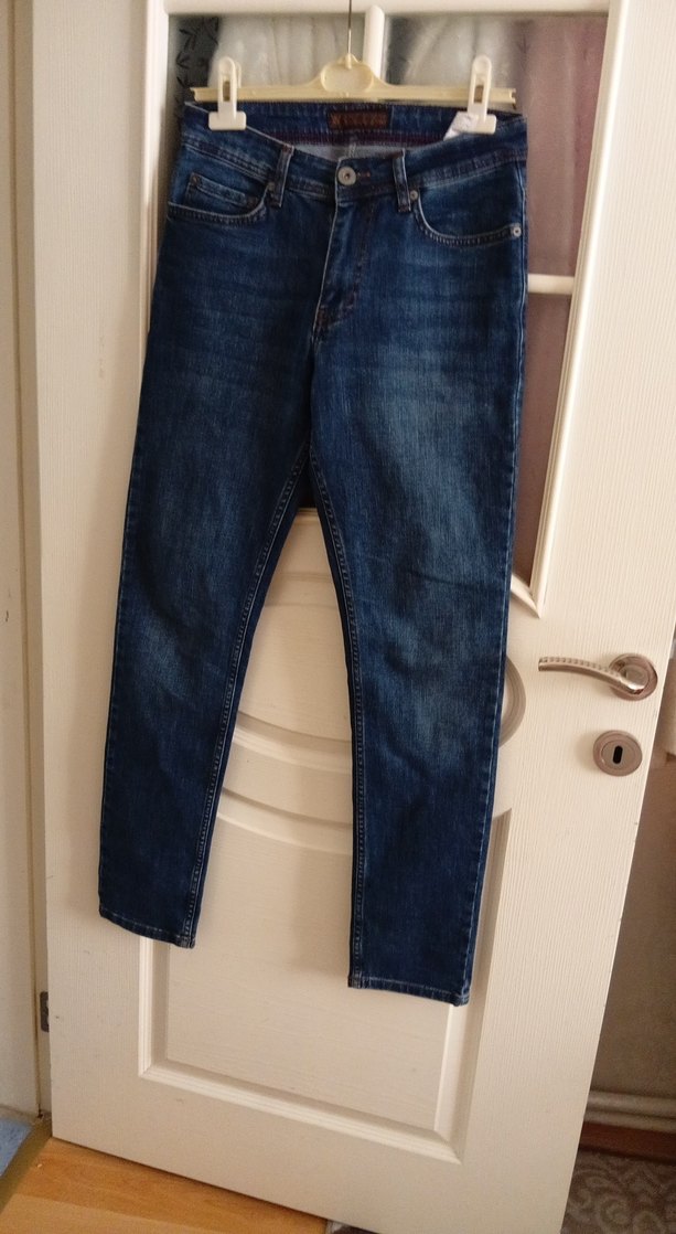 Koyu Mavi Normal Kesim erkekDenim Pantolon - Görsel 3