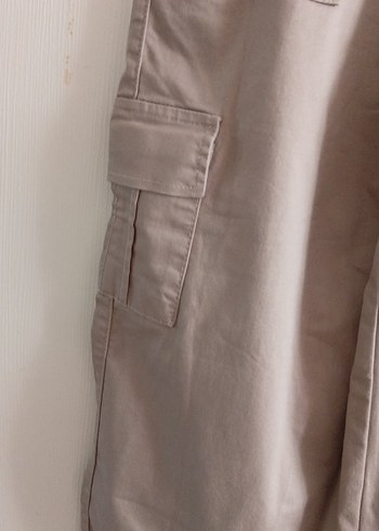 Bej Keten Midi Kadın Kumaş Pantolon - Görsel 7