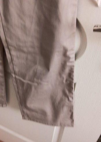 Bej Keten Midi Kadın Kumaş Pantolon - Görsel 5