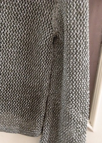 simli Gri Örgü Kadın Kazak - Görsel 5