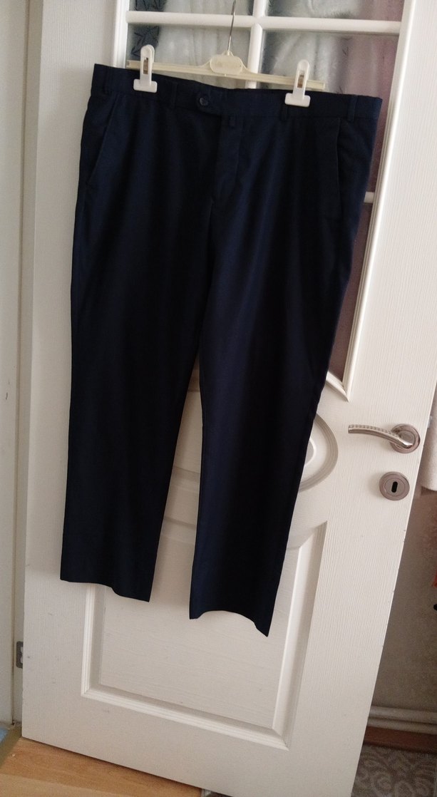 Erkek  lacivert Kemerli Ofis Pantolonu 50 beden - Görsel 2