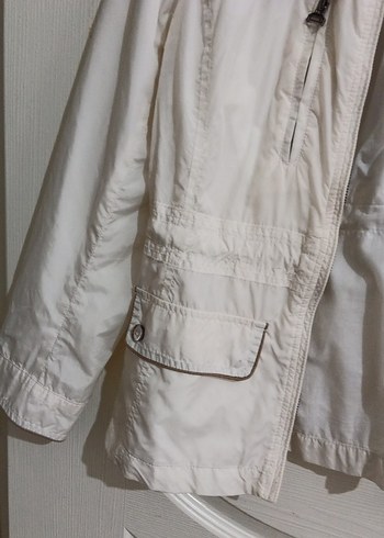 mevsimlikKadın Beyaz Kemerli Keten Ceket - Görsel 7