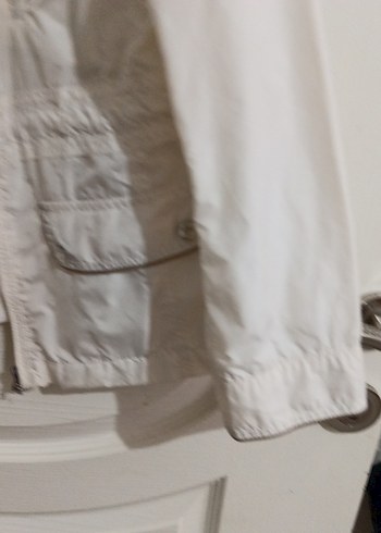 mevsimlikKadın Beyaz Kemerli Keten Ceket - Görsel 6