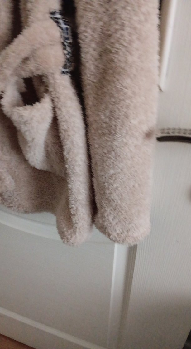 Bej Midi Kadın Bornoz, Rahat Kesim, Uzun Kollu - Görsel 5