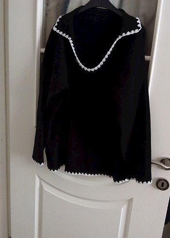 Siyah Örgü Kadın Triko Kazak - Görsel 2