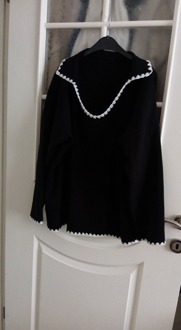 Siyah Örgü Kadın Triko Kazak - Görsel 3