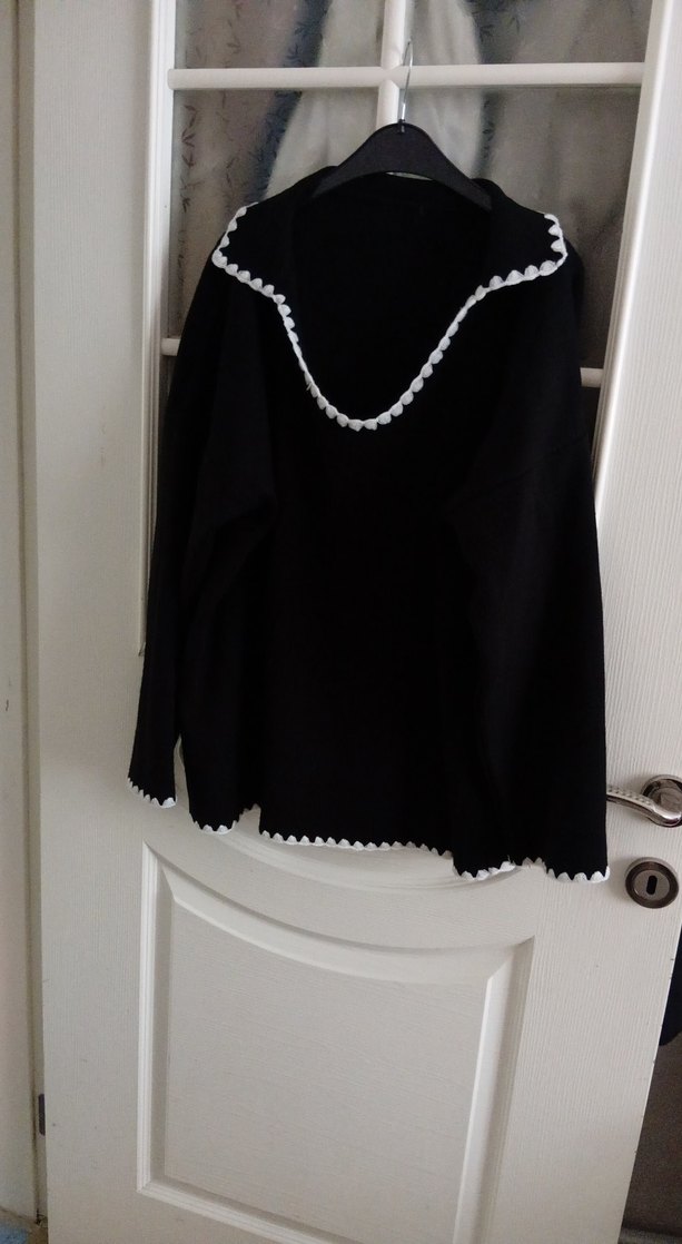 Siyah Örgü Kadın Triko Kazak - Görsel 2