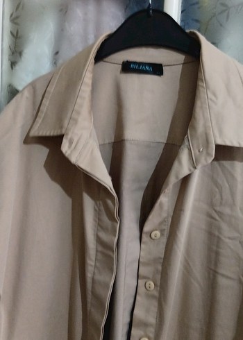 Bej Uzun Keten Düğmeli Ceket - Görsel 8