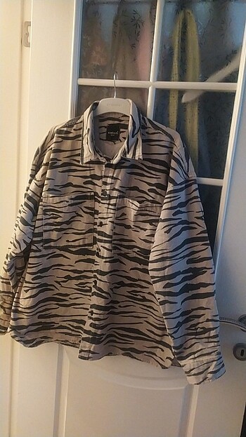 Zara Kot ceket gömlek zebra desenli 