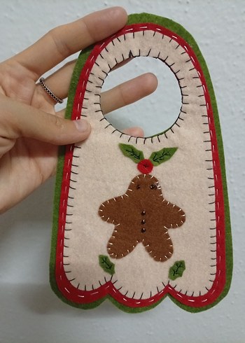 Nakışlı keçeden yılbaşı kapı kolu duvar süsü - Görsel 2