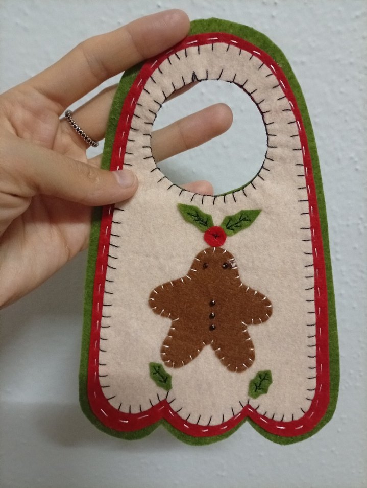 Nakışlı keçeden yılbaşı kapı kolu duvar süsü - Görsel 2