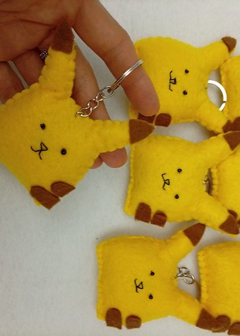 Sarı Sevimli Peluş Anahtarlık Pikachu anahtarlık