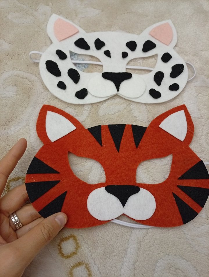 keçeden aslan çıta hayvan Maske - Görsel 2