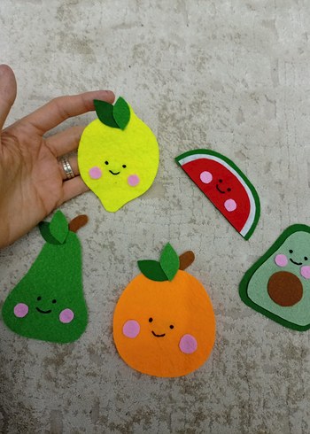 Meyve Figürlü Keçe  limon armut portakal karpuz avakado - Görsel 5