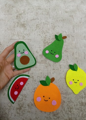 Meyve Figürlü Keçe  limon armut portakal karpuz avakado - Görsel 6