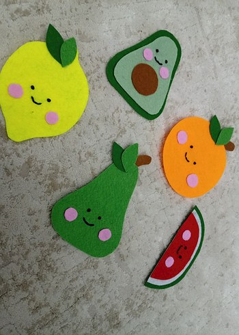 Meyve Figürlü Keçe  limon armut portakal karpuz avakado - Görsel 2