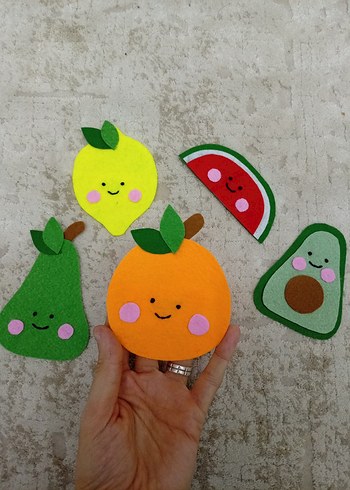 Meyve Figürlü Keçe  limon armut portakal karpuz avakado - Görsel 4