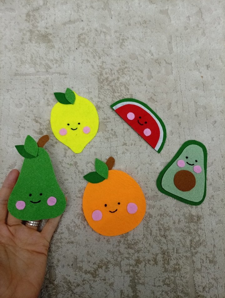 Meyve Figürlü Keçe  limon armut portakal karpuz avakado - Görsel 3