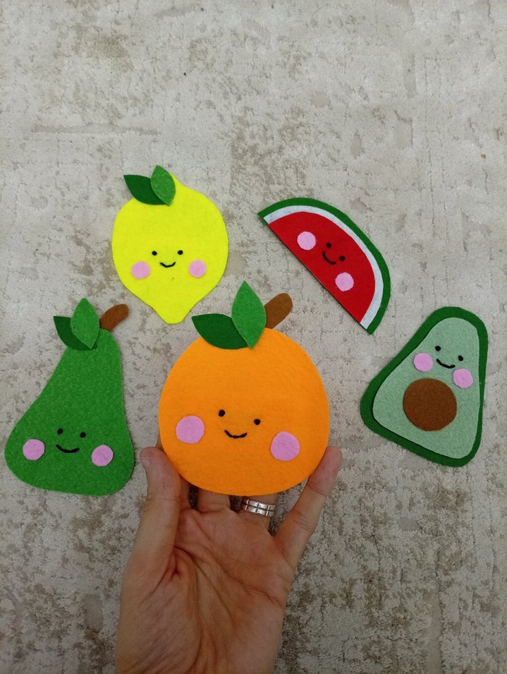 Meyve Figürlü Keçe  limon armut portakal karpuz avakado - Görsel 4