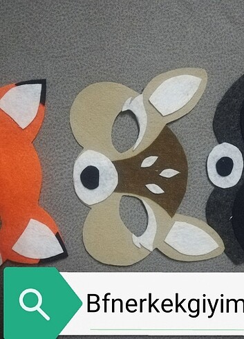Diğer Keçeden geyik tilki 3lü set maske