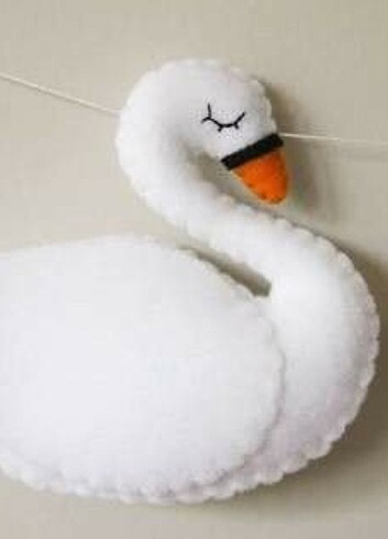 Keçeden kuğu ördek anahtarlık flamingo 