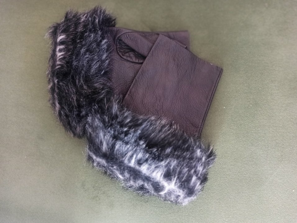 Kürk Detaylı Deri Kadın Eldiveni - Görsel 2