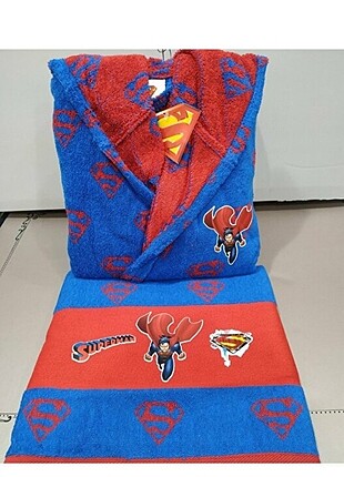 Özdilek Superman Çocuk Bornoz Seti 2 Parça Lisanslı