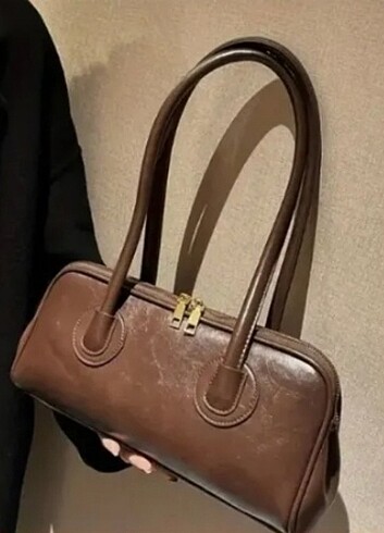 Kadın Vintage Acı Kahve Omuz Çantası 