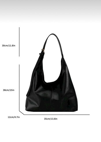 Bershka Siyah Deri Minimalist Kadın Çanta
