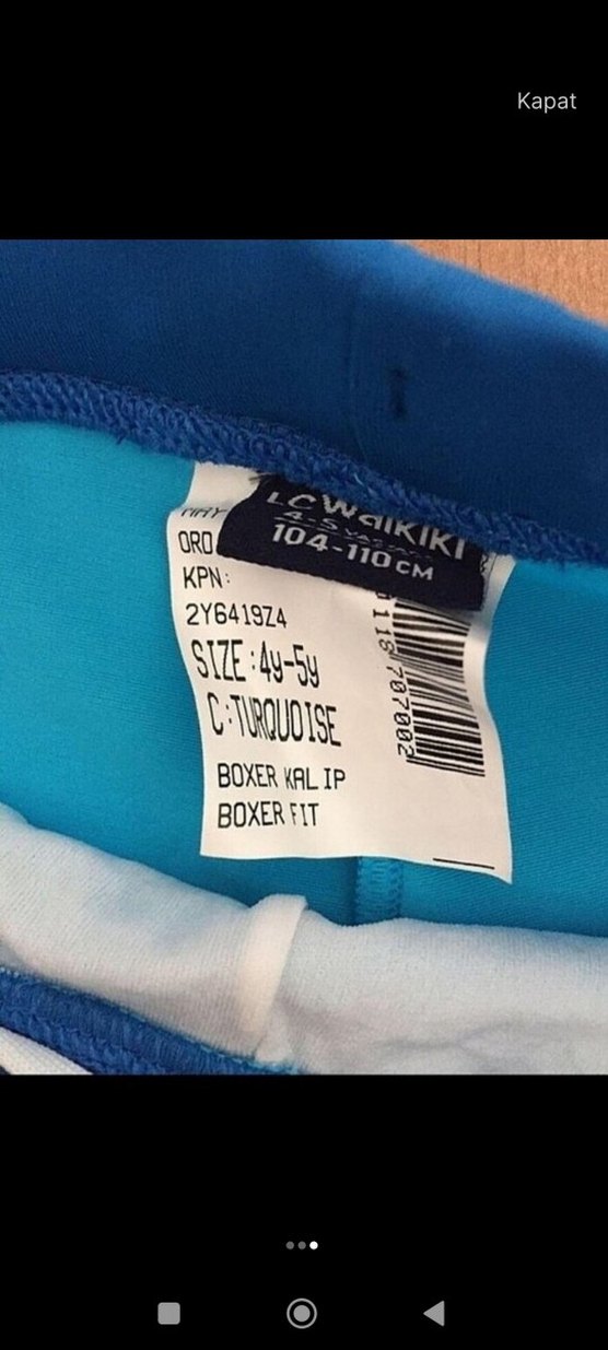 Erkek Çocuk Renkli Baskılı Mavi Mayo - Görsel 3