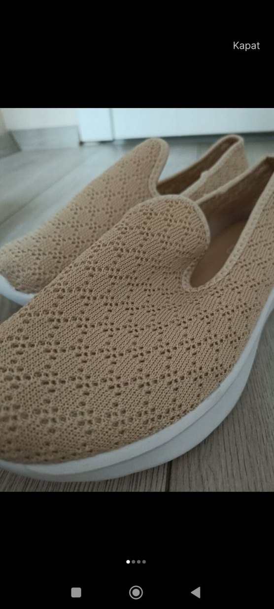 Bej Dantelli Kadın Espadril Düz Taban - Görsel 4