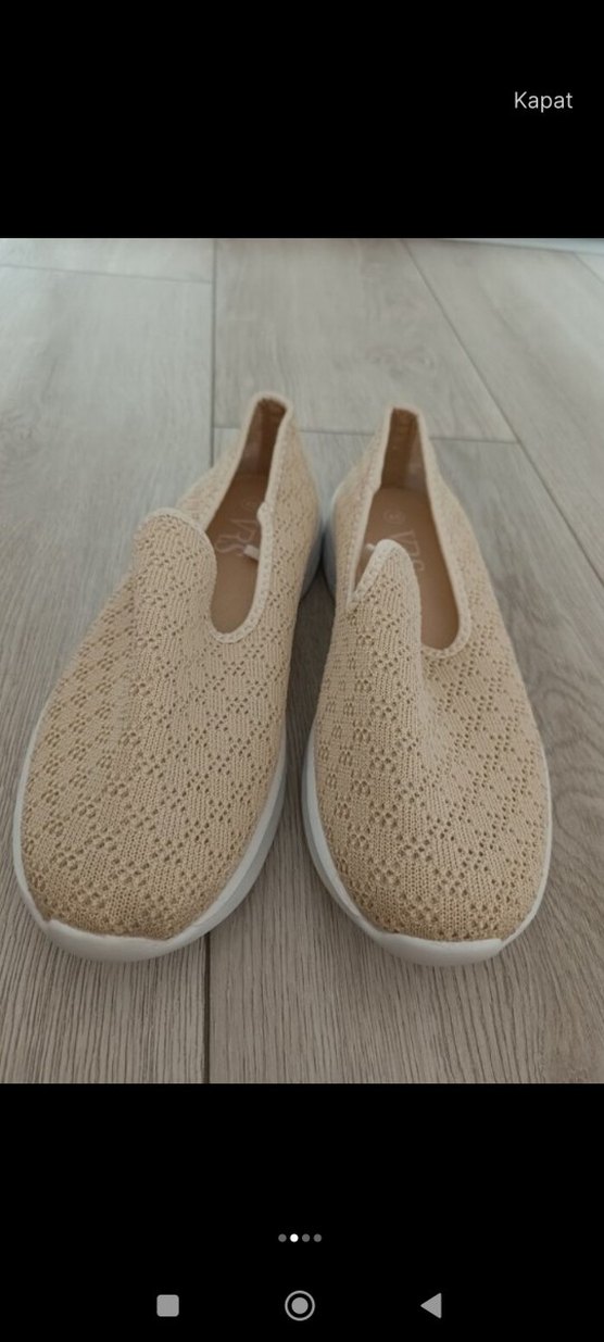 Bej Dantelli Kadın Espadril Düz Taban - Görsel 2