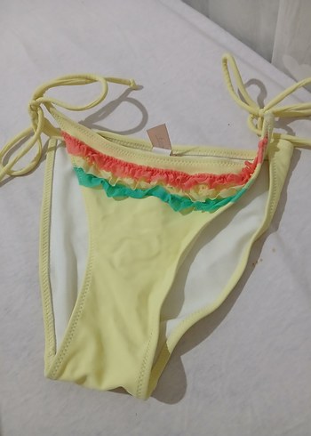 Kadın Sarı Bağcıklı Bikini Altı penti marka