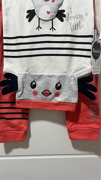 3 Ay Beden çeşitli Renk Miniworld 3lü bebek takımı