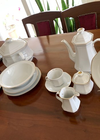 Beyaz Klasik Porselen Yemek Takımı - Görsel 2