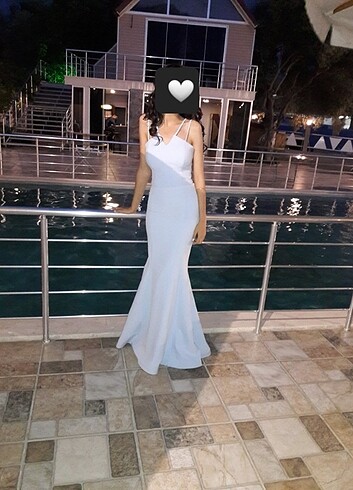 BEBEK MAVİSİ ABİYE MEZUNİYET ELBİSESİ